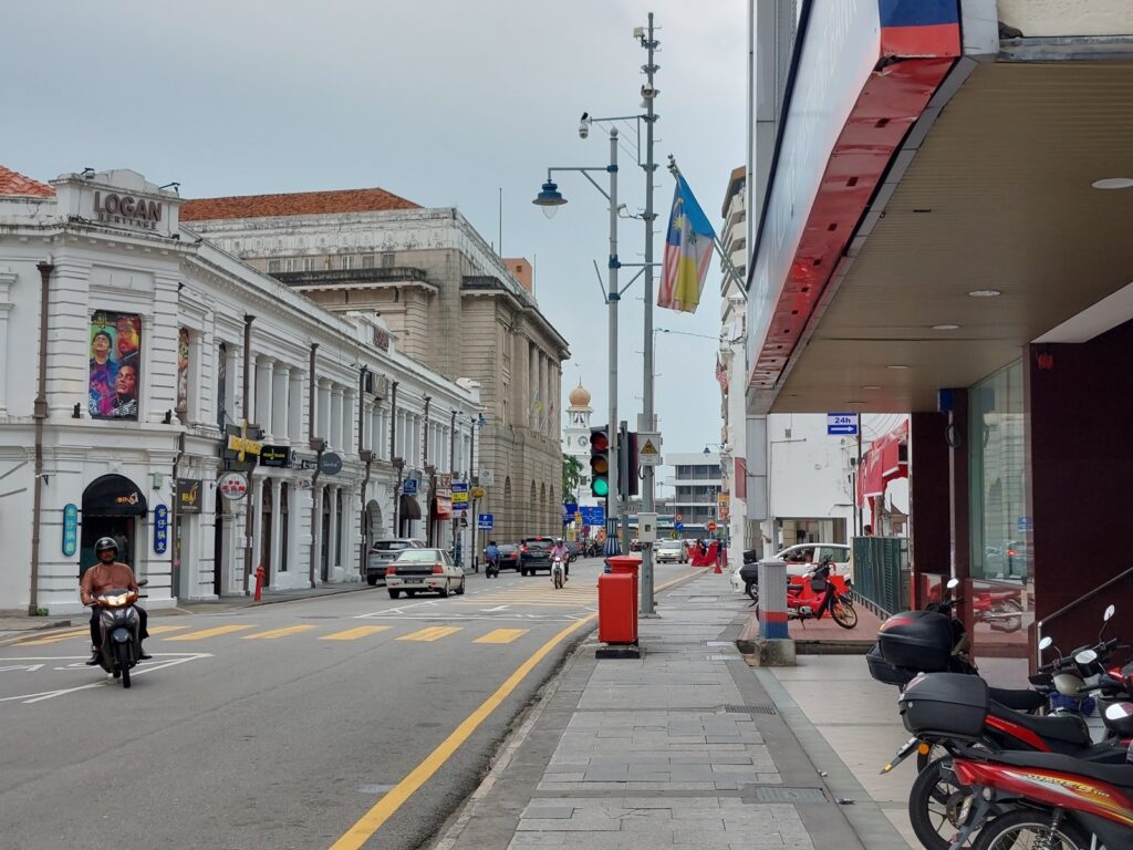 Heritage shophouse street in George Town, Penang